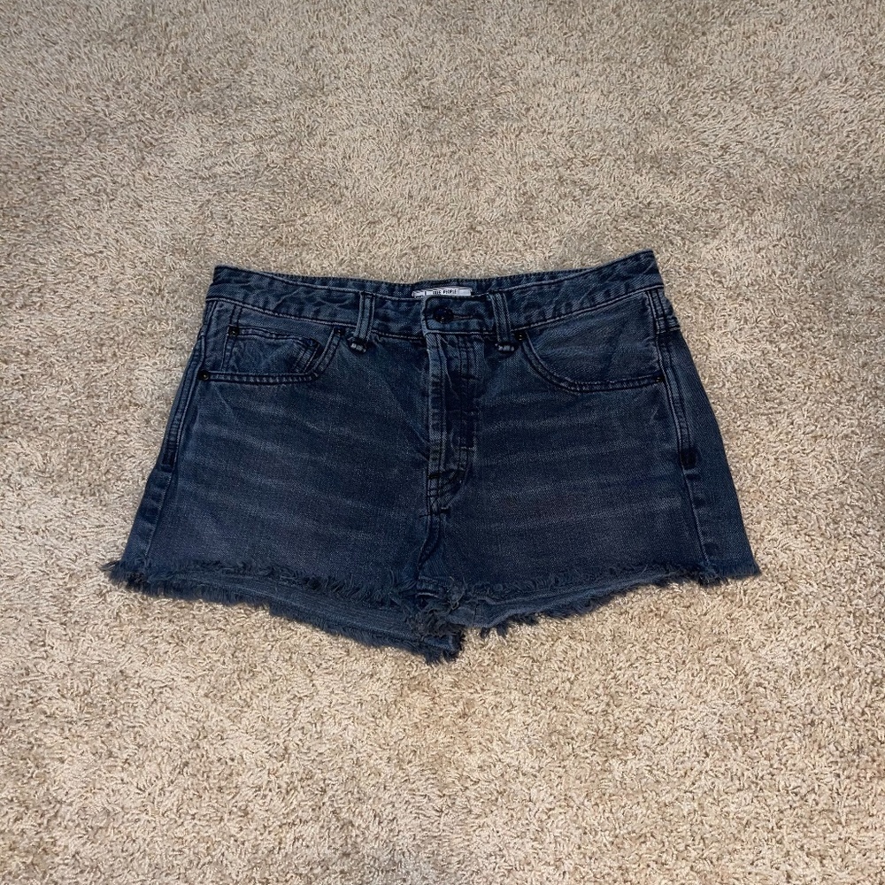 Free People Black Cutoff Shorts